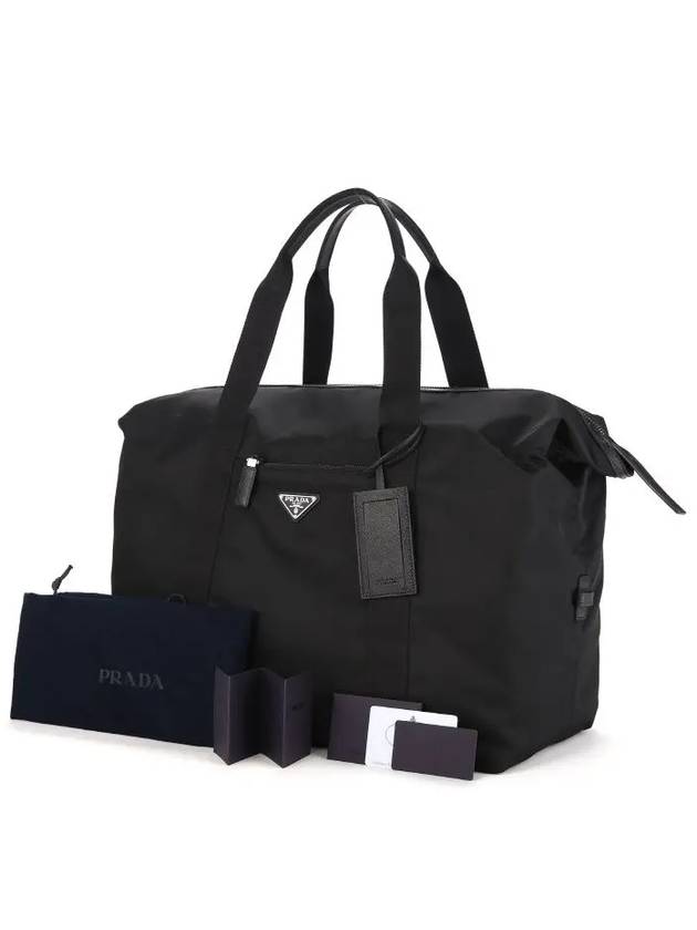 triangle logo nylon travel duffel bag black - PRADA - BALAAN 5