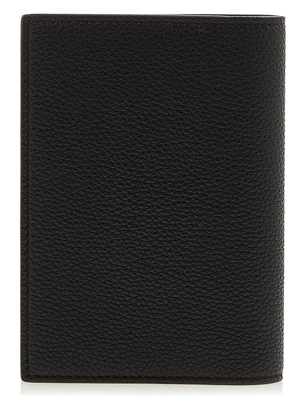 TF Logo Leather Passport Wallet Black - TOM FORD - BALAAN 4