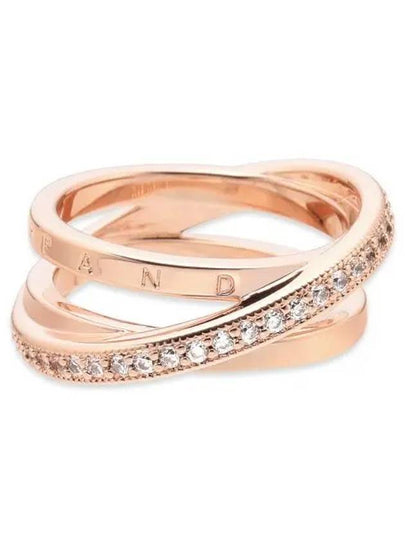 Crossover Pave Triple Band Ring Rose Gold - PANDORA - BALAAN 2