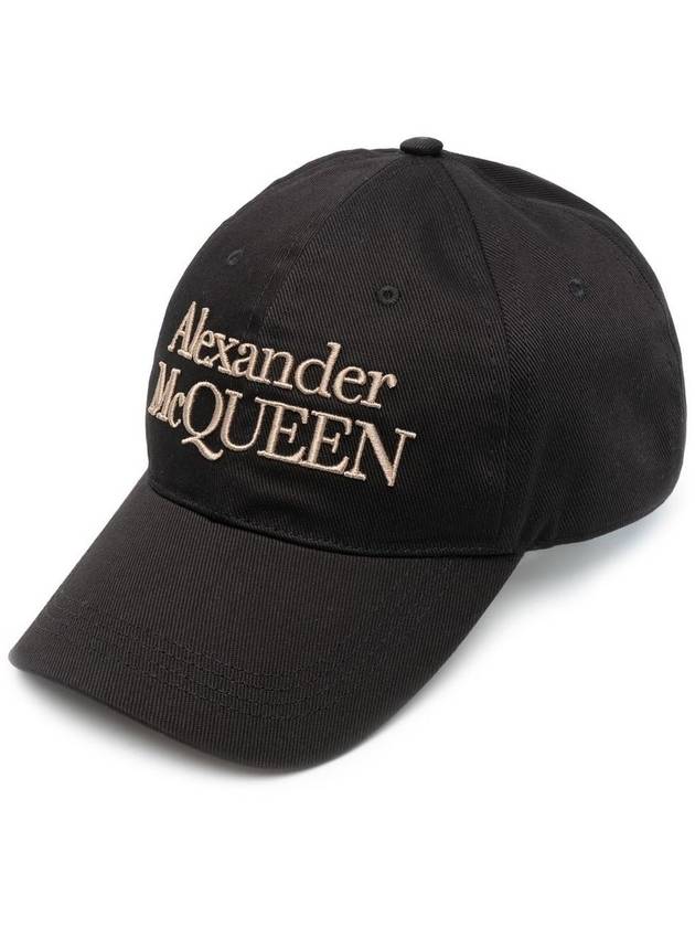 Signature Embroidered Logo Ball Cap Browm Black - ALEXANDER MCQUEEN - BALAAN 3