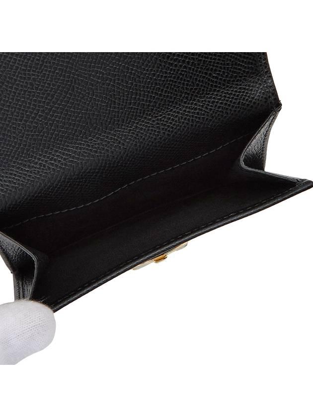 Gancini Leather Half Wallet Black - SALVATORE FERRAGAMO - BALAAN 7