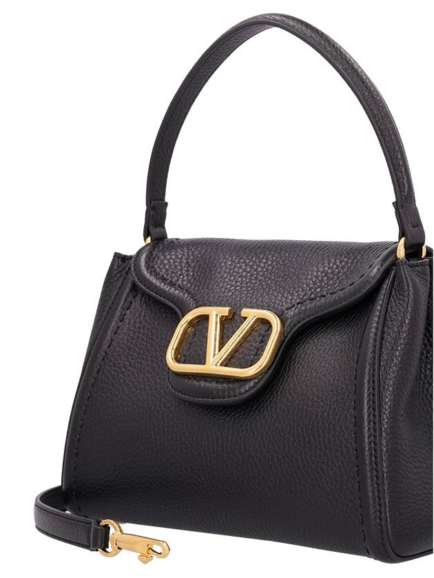 Signature V Logo Tote Bag Black - VALENTINO - BALAAN 4