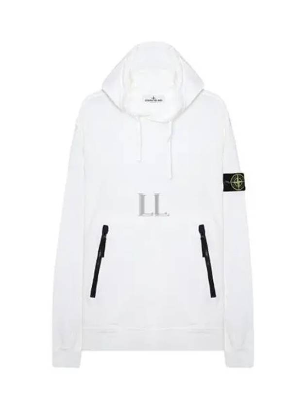 Cotton Waffen Patch Hoodie White - STONE ISLAND - BALAAN 2