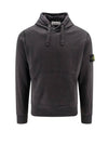 Logo Patch Drawstring Hoodie Charcoal - STONE ISLAND - BALAAN 1