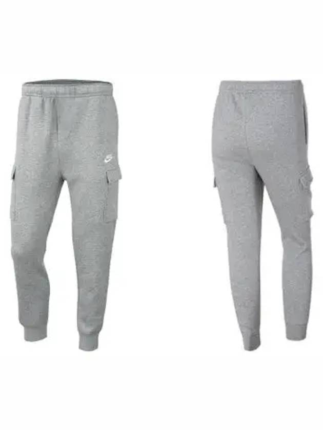 NSW Club Fleece Cargo Track Pants Grey - NIKE - BALAAN 8