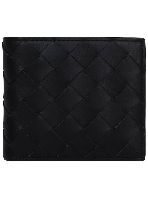 Intrecciato Leather Half Wallet Black - BOTTEGA VENETA - BALAAN 2