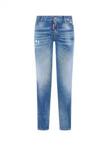 Painted Cropped Twiggy Jeans CROPPED TWIGGY Blue 271001 - DSQUARED2 - BALAAN 1