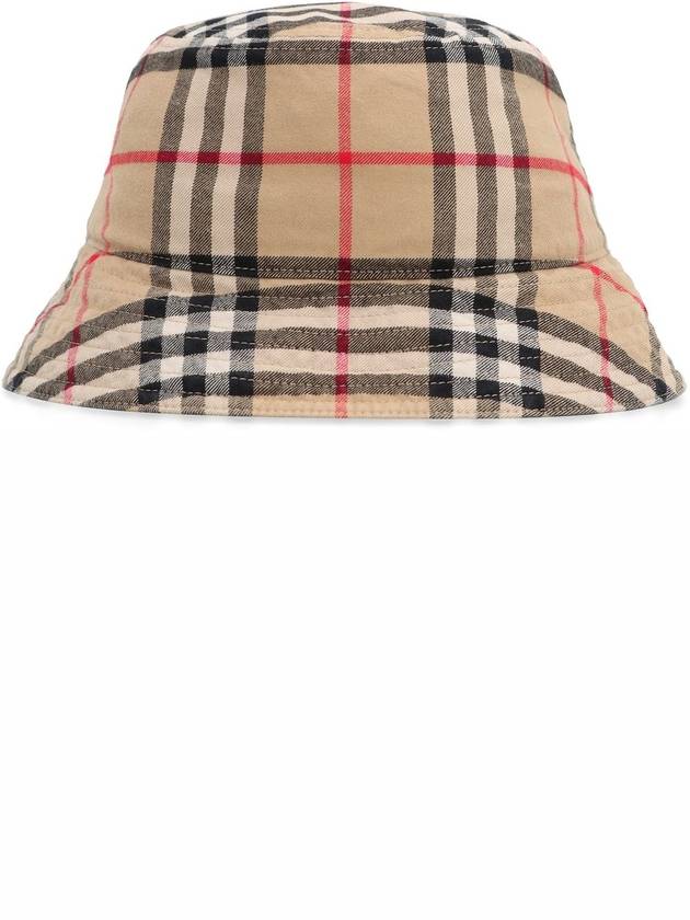 Check Cotton Bucket Hat Beige - BURBERRY - BALAAN 3