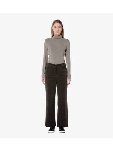 Women s semi wide corduroy pants brown - LACOSTE - BALAAN 1