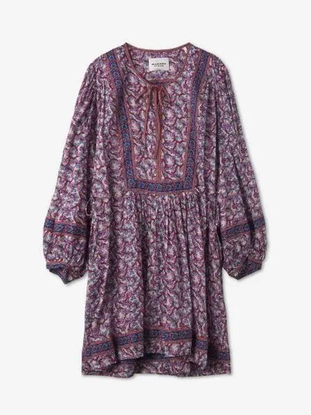 Gilinesia Floral Print Dress Purple Multicolor RO0026FAA1J50E23EC - ISABEL MARANT - BALAAN 1