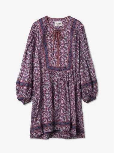 Gilinesia Floral Print Dress Purple Multicolor RO0026FAA1J50E23EC - ISABEL MARANT - BALAAN 1