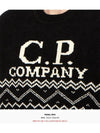 Logo Intarsia Knit Top Black - CP COMPANY - BALAAN 7