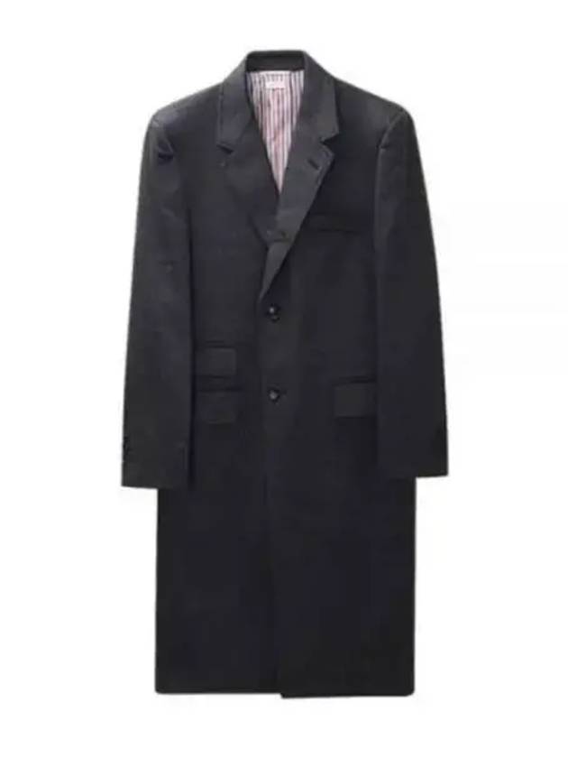 Classic Collar Cashmere Single Coat Dark Grey - THOM BROWNE - BALAAN 2