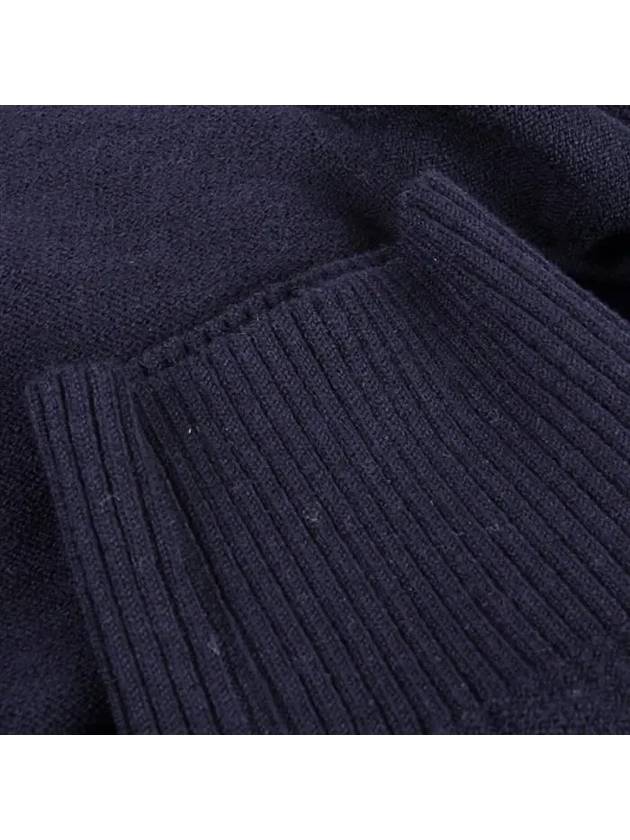 Men's Wappen Patch Crew Neck Wool Knit Top Navy - STONE ISLAND - BALAAN 8