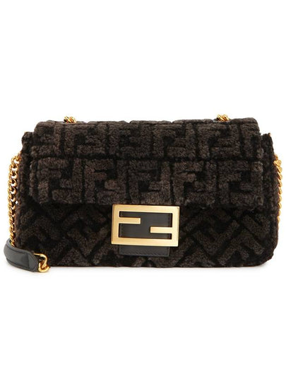 Baguette Chain Midi Shoulder Bag Dark Brown - FENDI - BALAAN 2