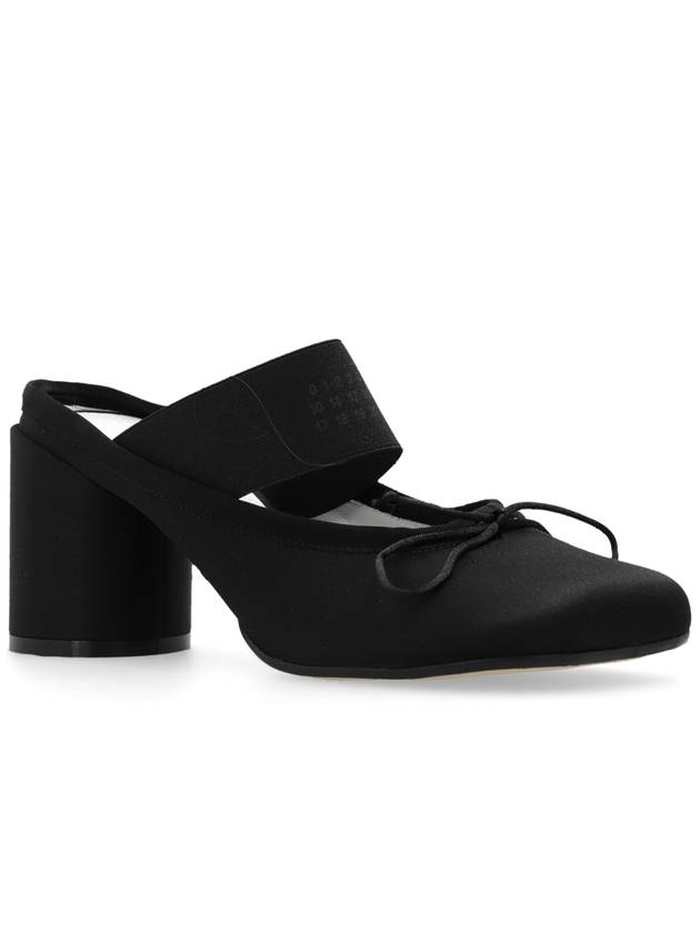 Logo Elastic Ballet Sandal Heels Black - MAISON MARGIELA - BALAAN 5