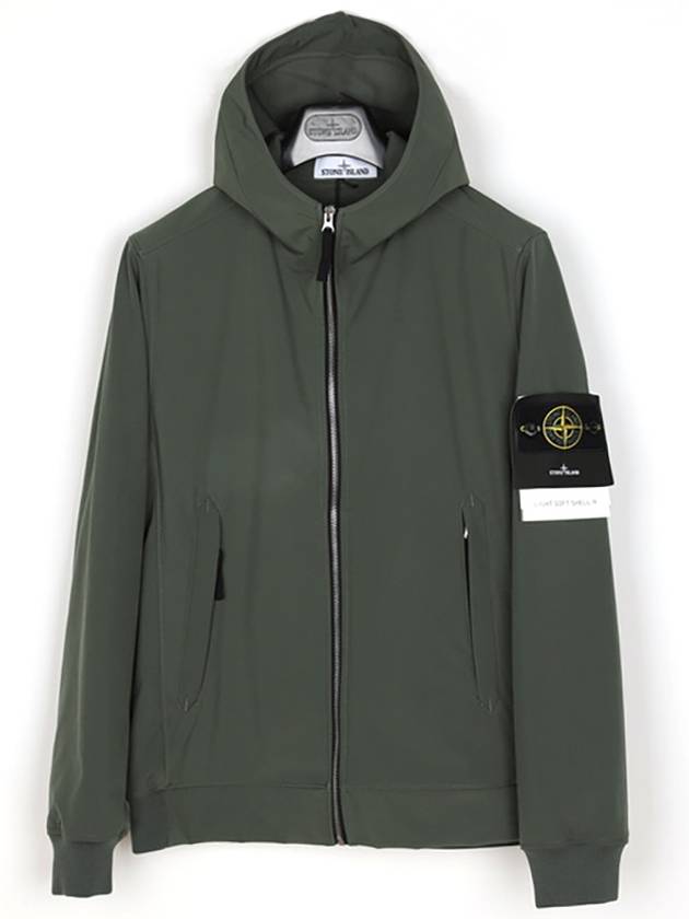 Men's Soft Shell Wappen Hooded Jacket Khaki - STONE ISLAND - BALAAN 2