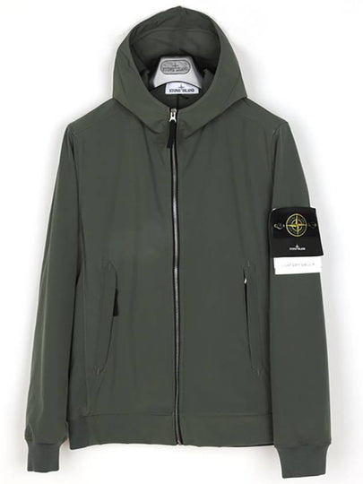 Men's Soft Shell Wappen Hooded Jacket Khaki - STONE ISLAND - BALAAN 2