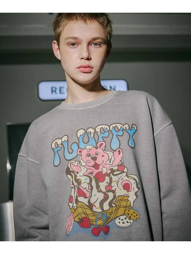 Fluffy Bear Pigment Sweatshirt Ghost Gray - CPGN STUDIO - BALAAN 3