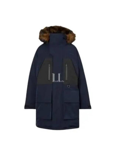 Faux Fur-Trimmed Oversized Parka Navy - BURBERRY - BALAAN 2