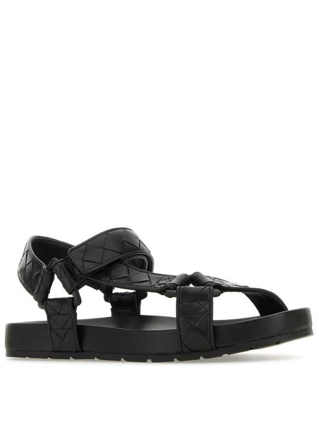 Trip Intrecciato Leather Sandals Black - BOTTEGA VENETA - BALAAN 3