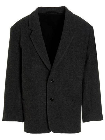 Single-Breasted Wool Blazer Jacket Grey - LEMAIRE - BALAAN 1