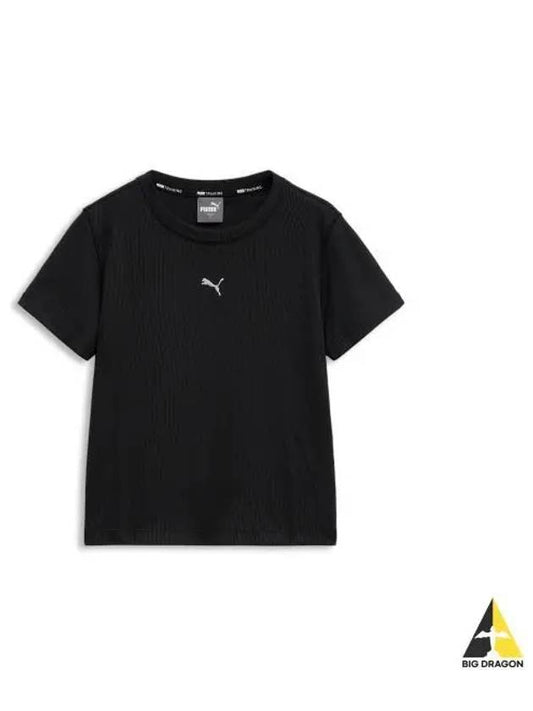 Bias cut rib knit short sleeve t shirt black 940637 01 - PUMA - BALAAN 1