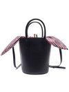 Pebble Grain Leather Bucket Bag Black - THOM BROWNE - BALAAN 3