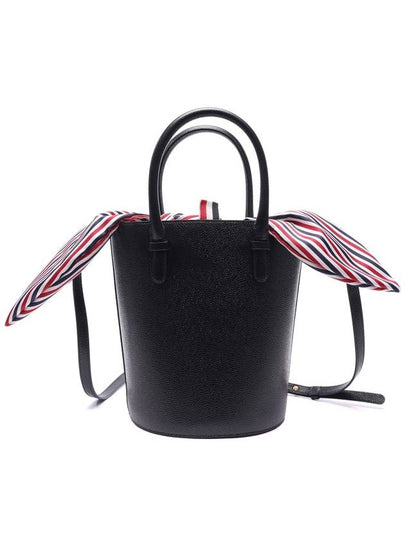 Pebble Grain Leather Bucket Bag Black - THOM BROWNE - BALAAN 2