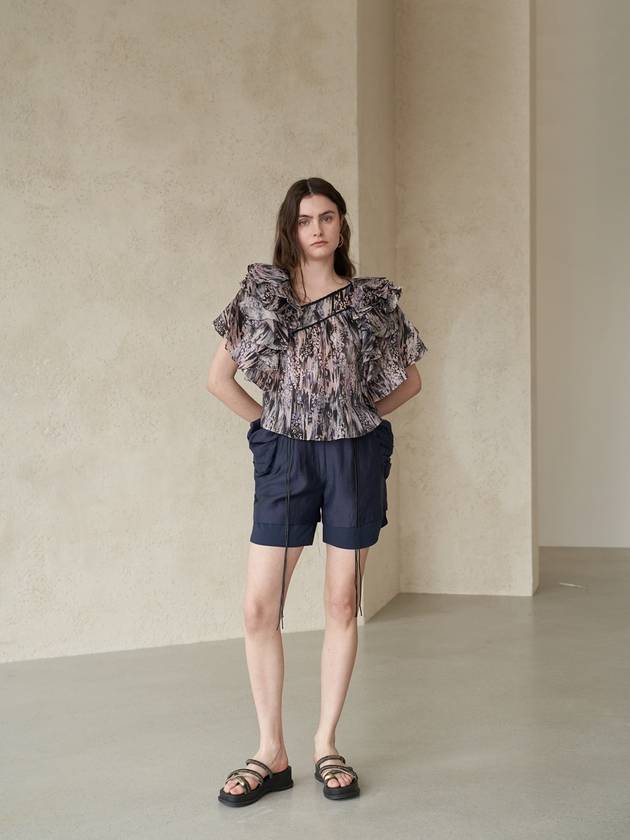 layered style drape pocket short pants_navy - CAHIERS - BALAAN 2