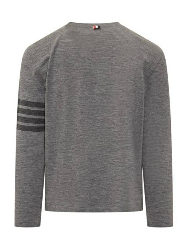 4-Bar Long Sleeve T-Shirt Grey - THOM BROWNE - BALAAN 3