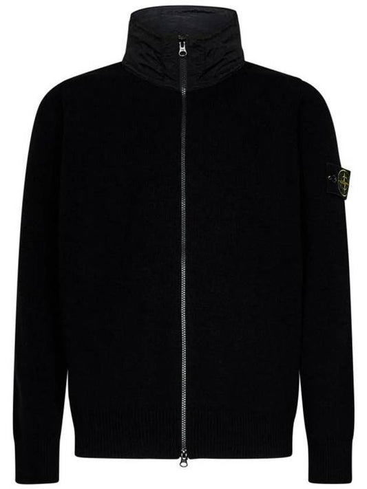 Wappen Patch Zip Up Jacket Black - STONE ISLAND - BALAAN 1