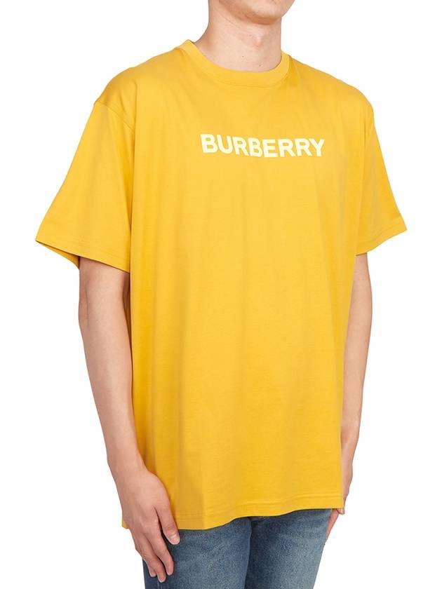 Men's Logo Print Cotton Short Sleeve T-Shirt Yellow - BURBERRY - BALAAN 4