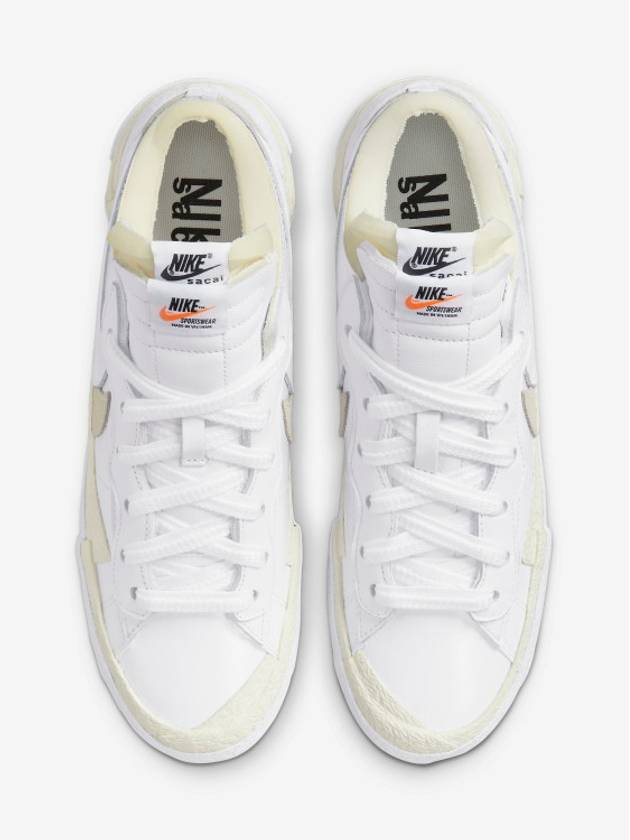 X Nike Blazer Low White Patent Leather DM6443100 - SACAI - BALAAN 5