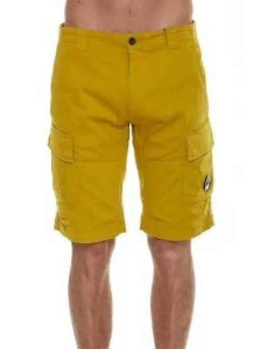 Men's Stretch Satin Cargo Shorts Yellow - CP COMPANY - BALAAN 2