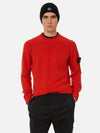 Crew Neck Wool Knit Top Red - STONE ISLAND - BALAAN 3