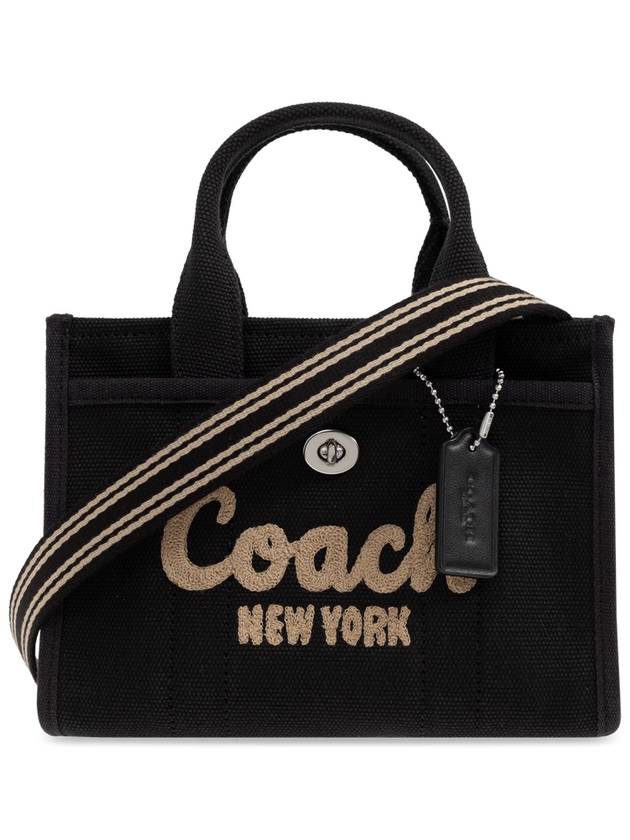 Cargo Logo Flock Tote Bag Black - COACH - BALAAN 1