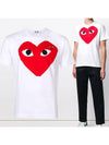 Men's Black Eye Red Double Heart Short Sleeve T-Shirt P1 T026 1 White - COMME DES GARCONS - BALAAN 2