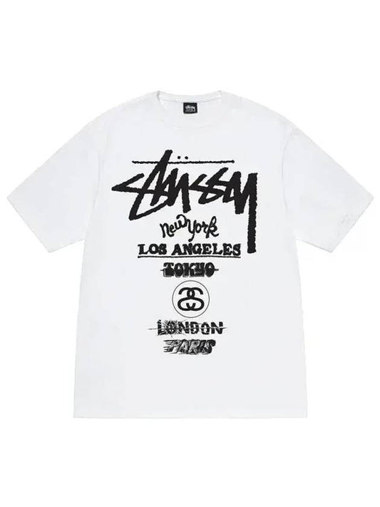 Tour Short Sleeve T-Shirt White - STUSSY - BALAAN 2