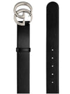 GG Marmont Wide Leather Belt Black - GUCCI - BALAAN 6