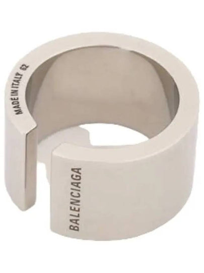 Women's Garage Engraved Logo Ring Silver - BALENCIAGA - BALAAN 2