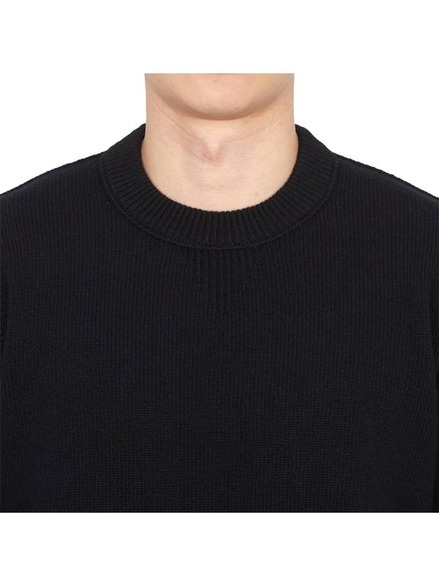 Compass Badge Wool Knit Top Black - STONE ISLAND - BALAAN 6