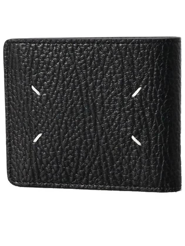 Stitched Leather Bifold Half Wallet Black - MAISON MARGIELA - BALAAN 2