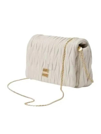 Matelasse Nappa Leather Logo Mini Bag White - MIU MIU - BALAAN 2