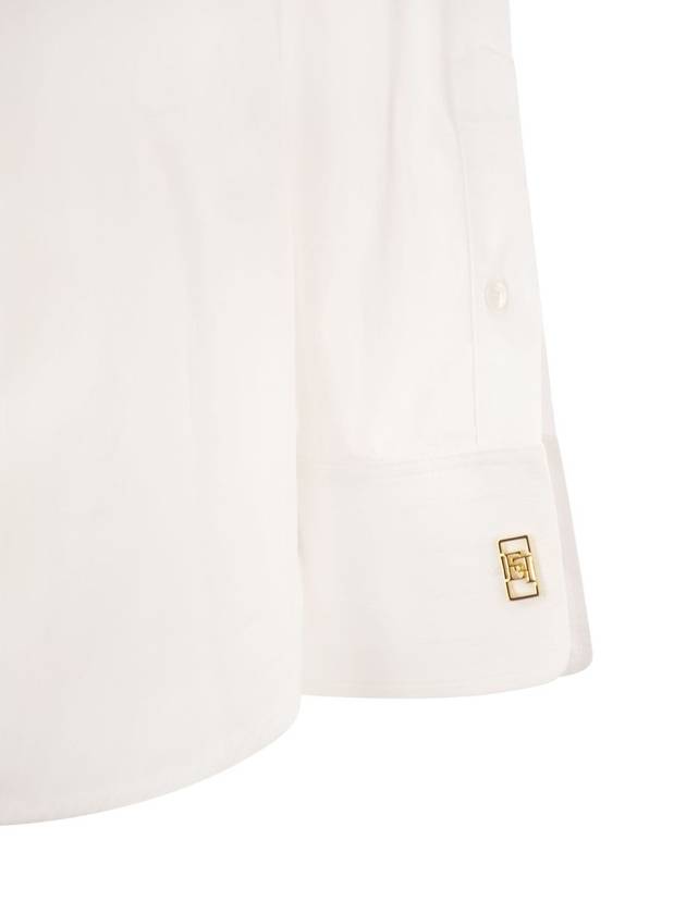 Striped jacquard poplin shirt with cufflinks - ELISABETTA FRANCHI - BALAAN 4