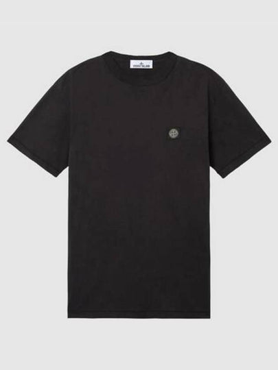 Logo Patch Short Sleeve T-Shirt Black - STONE ISLAND - BALAAN 2