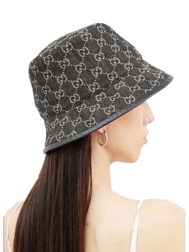 GG Denim Bucket Hat Black - GUCCI - BALAAN 7