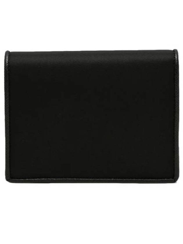 Logo leather bifold wallet black - PRADA - BALAAN 3