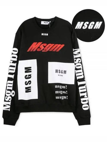 Men s multi logo printing black sweatshirt 1157170 - MSGM - BALAAN 1