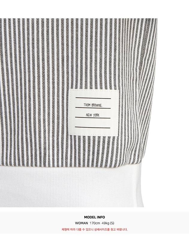 4-Bar Striped Knit Top Grey - THOM BROWNE - BALAAN.